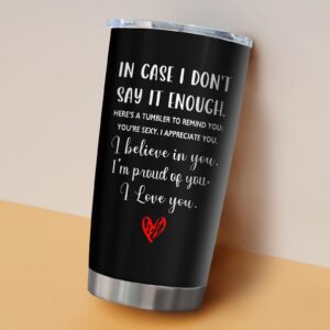 Muilzon Anniversary Wedding, Christmas, Valentines Day, Birthday Gifts for Her, Him - Romantic Gifts for Wife, Girlfriend, Couples - Gifts for Boyfriend, Husband - Black Tumbler 20oz