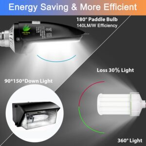 115W LED Shoebox Corn Retrofit Lamp, 16100LM 5000K LED Retrofit Corn Light Bulb Rotatable E39 Mogul Base, 180° LED Paddle Bulb (500W MH Equiv.) for Parking Lot Wall Pack Flood Lighting Fixture (4)