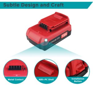 2 Pack 3.0Ah PC18BLX 18V Replacement Battery for Porter Cable 18V Battery PC18BL PC18B-2 Compatible with Porter Cable 18V Lithium Battery PC18BLEX PCC489N PC188 Power Tools (Red)