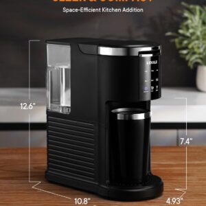 KIDISLE 3 in 1 Single Serve Coffee Maker for K Cup Pods & Ground Coffee & Teas, 6 to 14oz Brew Sizes, with 40oz Removable Water Reservoir, Self-cleaning Function, Black