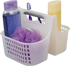 2-compartment soft grip plastic shower caddy organizer with handle, shower caddy dorm, bathroom caddy for shower basket, small shower caddy portable shower caddy/dorm shower caddy plastic, bath caddy