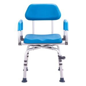 VEVOR Swivel Shower Chair 360 Degree, Adjustable Shower Seat with Pivoting Arms & Padded Bath Seat for Inside Shower or Tub, Non-Slip Rotating Bathtub Chair for Elderly Disabled, 300LBS Capacity