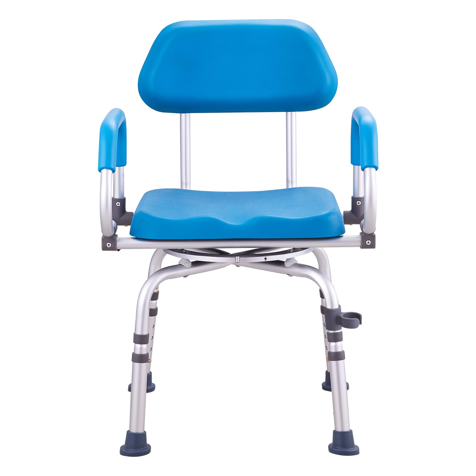 VEVOR Swivel Shower Chair 360 Degree, Adjustable Shower Seat with Pivoting Arms & Padded Bath Seat for Inside Shower or Tub, Non-Slip Rotating Bathtub Chair for Elderly Disabled, 300LBS Capacity