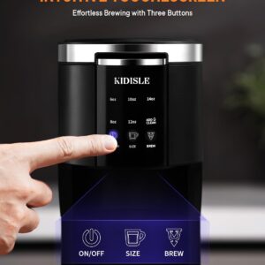 KIDISLE 3 in 1 Single Serve Coffee Maker for K Cup Pods & Ground Coffee & Teas, 6 to 14oz Brew Sizes, with 40oz Removable Water Reservoir, Self-cleaning Function, Black