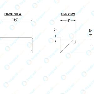 AmGood 6" X 16" Stainless Steel Wall Shelf | NSF | Metal Shelving | Garage, Laundry, Storage, Utility Room | Restaurant, Commercial Kitchen