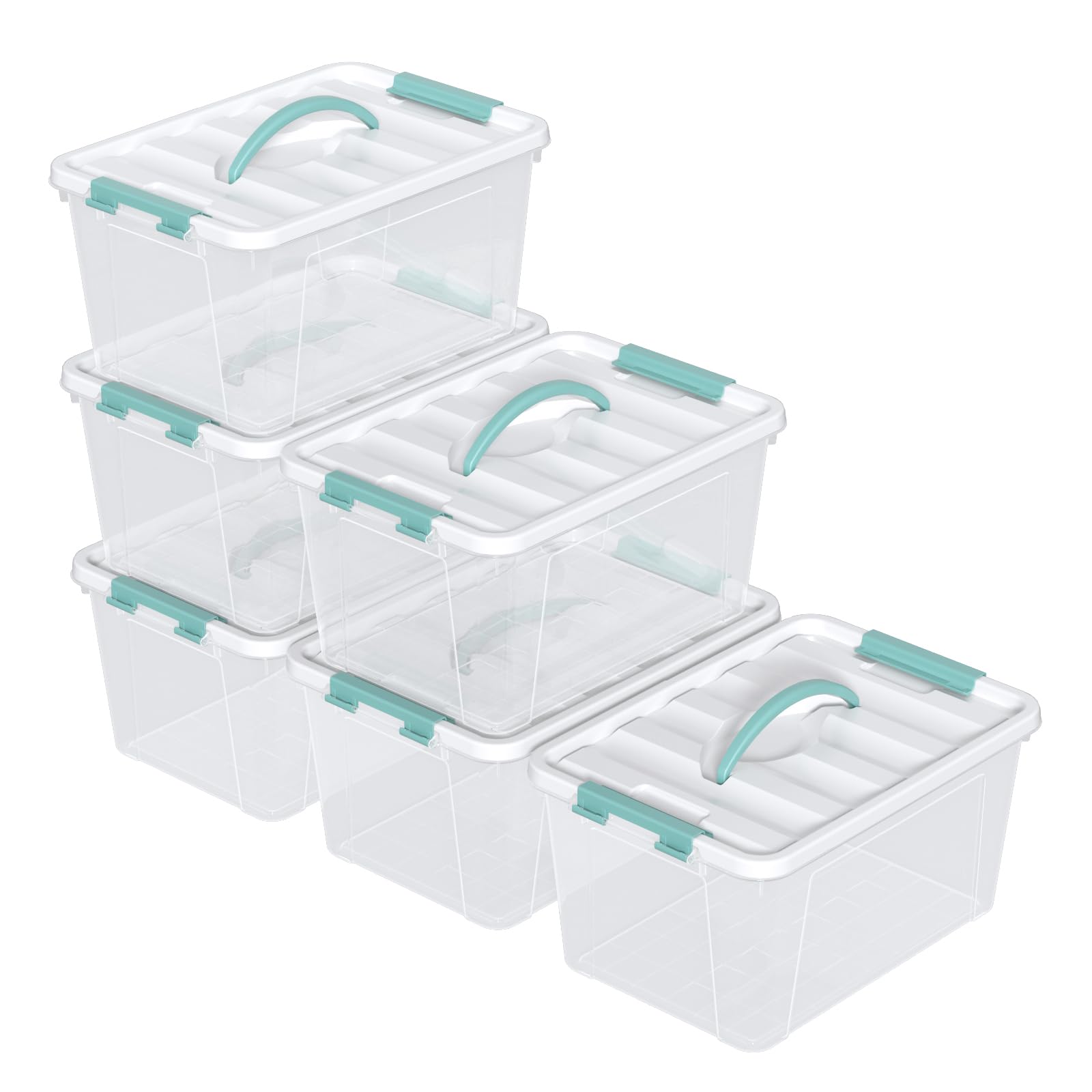 AnnkkyUS 6 Pack 14 Quart Clear Storage Bins with Lids, Plastic Latching Storage Box