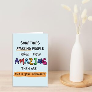 Ziwenhu Funny Amazing People Remind Card, Thank You Card for Teacher Doctor Nurse, Appreciate Card for Coworker, Proud of You Card for Him Her,Congrats Card for Friend