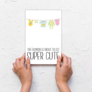 mmuue Funny Baby Shower Card for New Mom Dad Parents, Adorable Baby Shower Card for Girl Boy, New Baby Arrival Card, Congrats Pregnancy Card, Super Cute Laundry