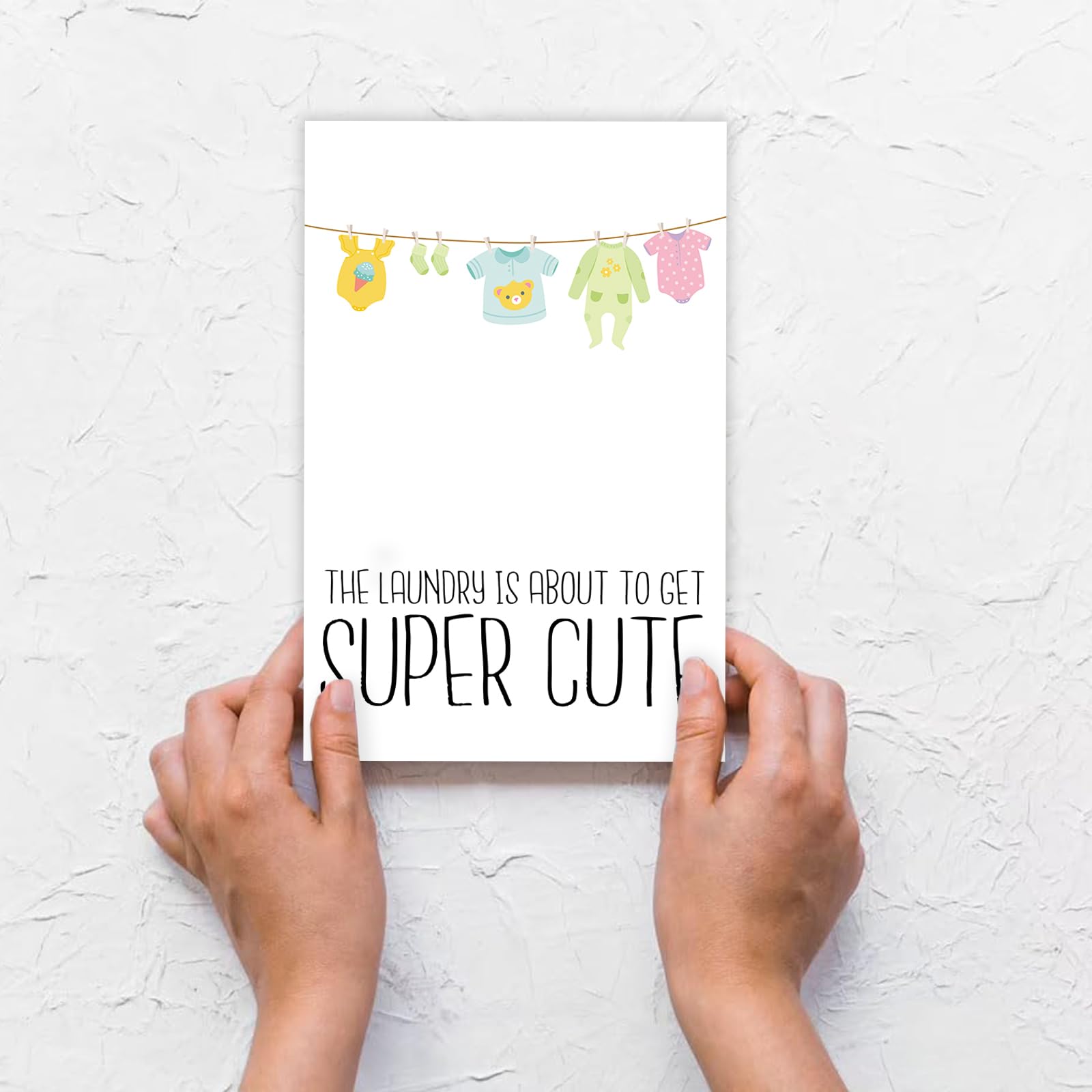 mmuue Funny Baby Shower Card for New Mom Dad Parents, Adorable Baby Shower Card for Girl Boy, New Baby Arrival Card, Congrats Pregnancy Card, Super Cute Laundry