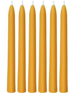 viyffo 8 inch beeswax taper candles set of 6, natural unscented bee wax candle, long tall tapered candlesticks wedding home decor dinner