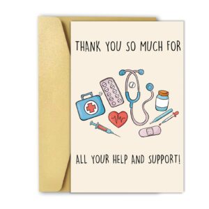 ojsensai funny thank you card for doctor nurse, cute nursing preceptor gifts, medical staff appreciation, doctor day for him her