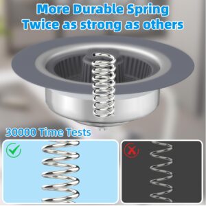 3 in 1 Kitchen Sink Drain Strainer and Stopper 2 Pack, LifeNest Stainless Steel Pop Up Kitchen Sink Stopper, Sink Drain Strainer for Standard 3-1/2 Inch Drain