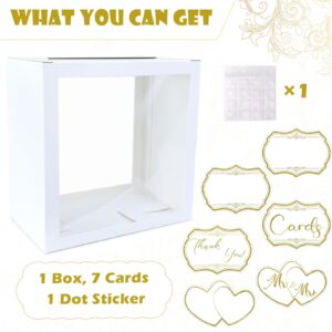 FALIZIFU White Card Box, Gift Card Box Holder Clear Card Box for Wedding Receptions, Retirements, Birthdays Party, Bridal & Baby Showers, Anniversaries