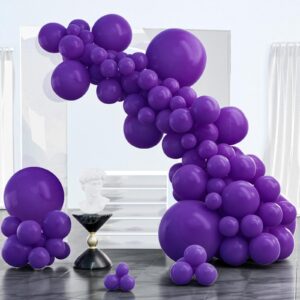 partywoo dark purple balloons 85 pcs purple balloons different sizes pack of 18 12 10 5 inch purple balloon arch kit balloon garland for birthday halloween graduation party decorations purple-y16