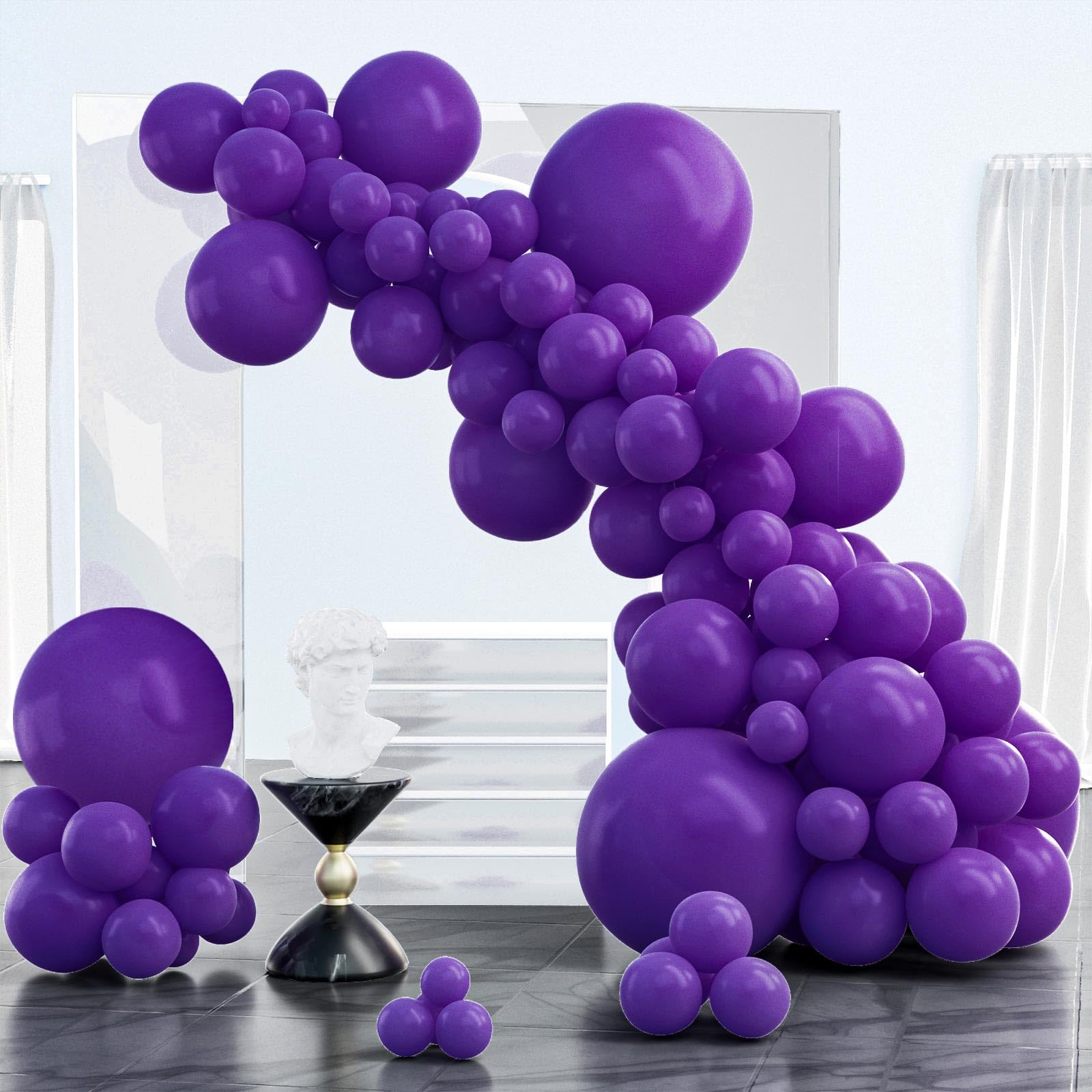 PartyWoo Dark Purple Balloons 85 pcs Purple Balloons Different Sizes Pack of 18 12 10 5 Inch Purple Balloon Arch Kit Balloon Garland for Birthday Halloween Graduation Party Decorations Purple-Y16