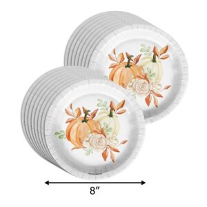 Fall In Love Bridal Shower Party Supplies 64 Piece Tableware Set Includes Large 9" Paper Plates Dessert Plates, Cups and Napkins Kit for 16