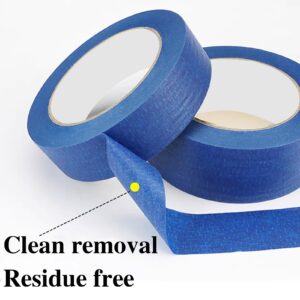 TOTDTDA Painters Tape 1 Inch Wide, 4-Pack Blue Tape for General Purpose Use, 1 Inch X 55 Yards X 4 Rolls, 220 Yards in Total