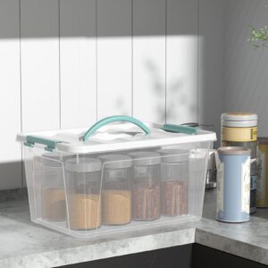 AnnkkyUS 6 Pack 14 Quart Clear Storage Bins with Lids, Plastic Latching Storage Box