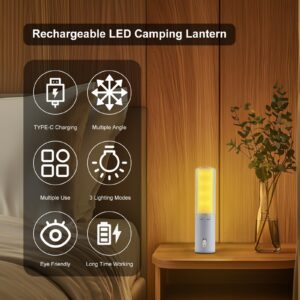 Koitmy Rechargeable Camping Lantern Potable Camping Light IP44 Waterproof Camping Essentials Survival Kit Emergency Tent Light for Outdoor Hurricane Hiking Fishing Home Power Outages