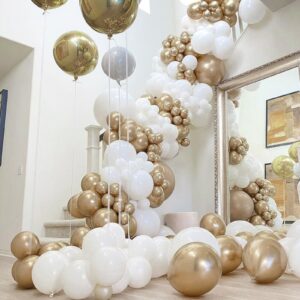 PartyWoo Metallic Gold Balloons 152 pcs Chrome Gold Balloons Different Sizes Pack of 18 12 10 5 Inch Gold Balloon Arch Kit Balloon Garland for Birthday Graduation New Year Party Decorations Gold-G127