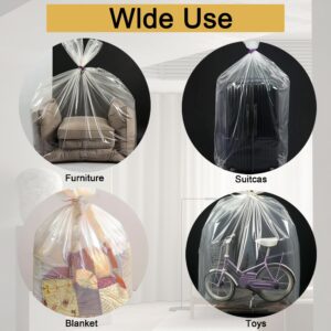 HAHZY 4Pcs Large Clear Plastic Bags, 23.6" x 35" Big Gift Bags Moistureproof Dustproof, Recyclable Clear Storage Bags for Birthday Gifts, Luggage, Furniture, Suitcase, Stroller, Chair, Bike (23 * 35)