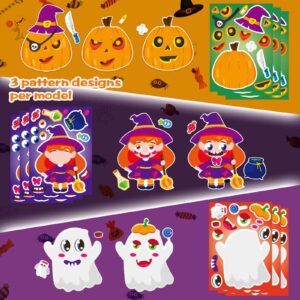 24 PCS Halloween Make-a-face Stickers Halloween Characters Stickers for Kids Make Your Own Halloween Stickers Halloween Crafts Halloween Party Favors Stickers Trick or Treat Party Game Activities