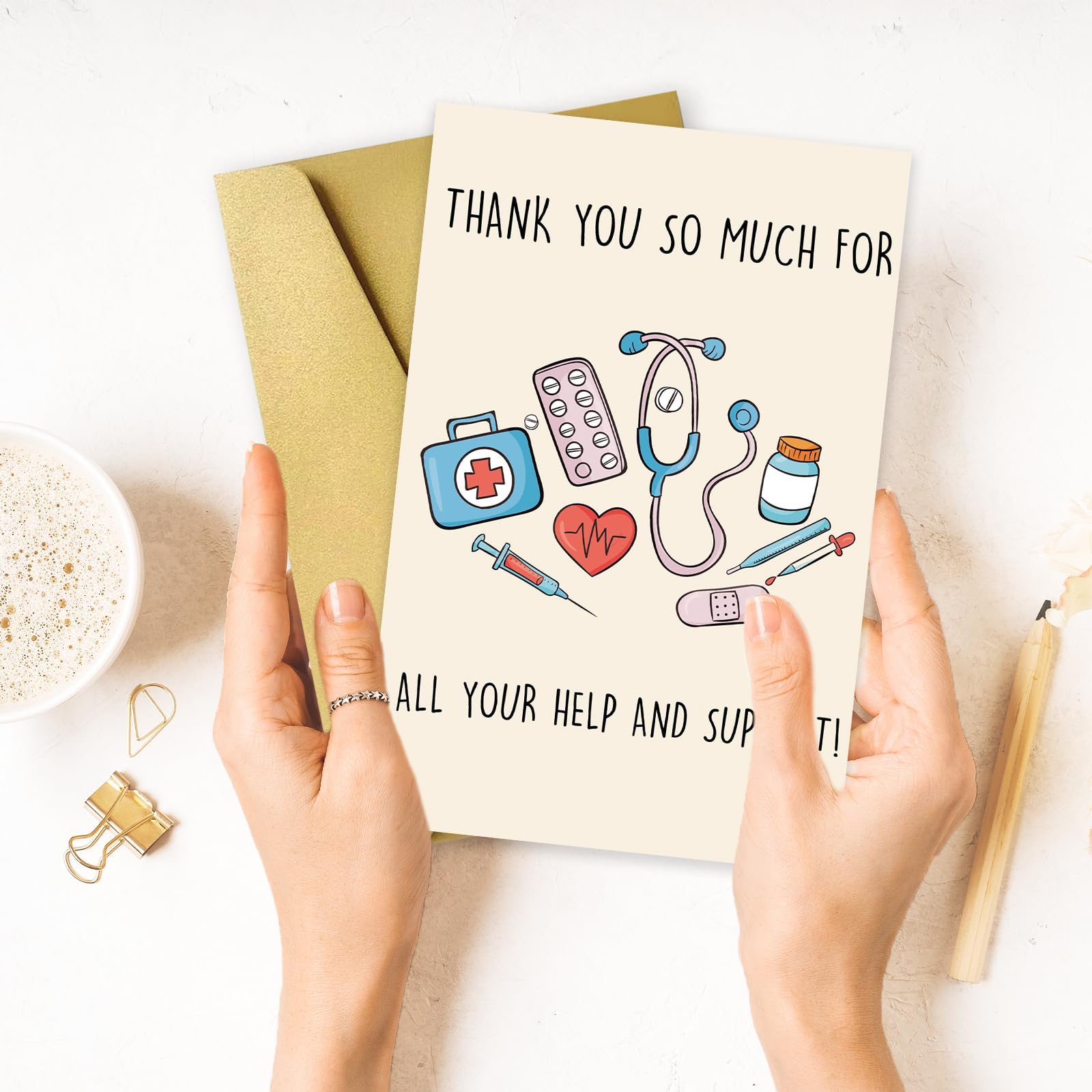 OJsensai Funny Thank You Card for Doctor Nurse, Cute Nursing Preceptor Gifts, Medical Staff Appreciation, Doctor Day for Him her