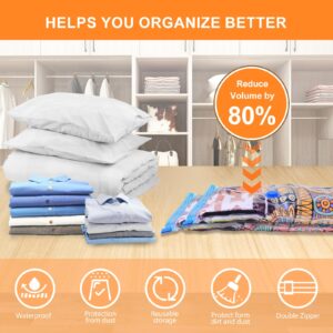 24 Pack Vacuum Storage Bags, Space Saver Bags, Compression for Comforters and Blankets, Plush Toy, Sealer Clothes Storage (5 Jumbo/5 Large/5 Medium/5 Small/4 Roll) Electric Vacuum Pump Included