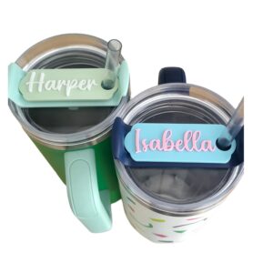 personalized colorful tumbler tag name plates for stanley quencher h2.0 (30, 40 oz) - customized tumbler cup accessories, unique gifts for teachers, bridesmaids, friends