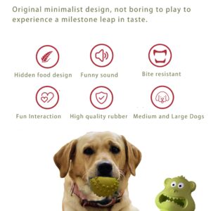 LQZHYL Dog Chew Toys 3 Pack for Aggressive Chewers, Rubber Dog Toys,Multifunctional Teeth Cleaning and Gum Massage, Tough Toys with Natural Rubber for Large and Medium Dog (Greens)