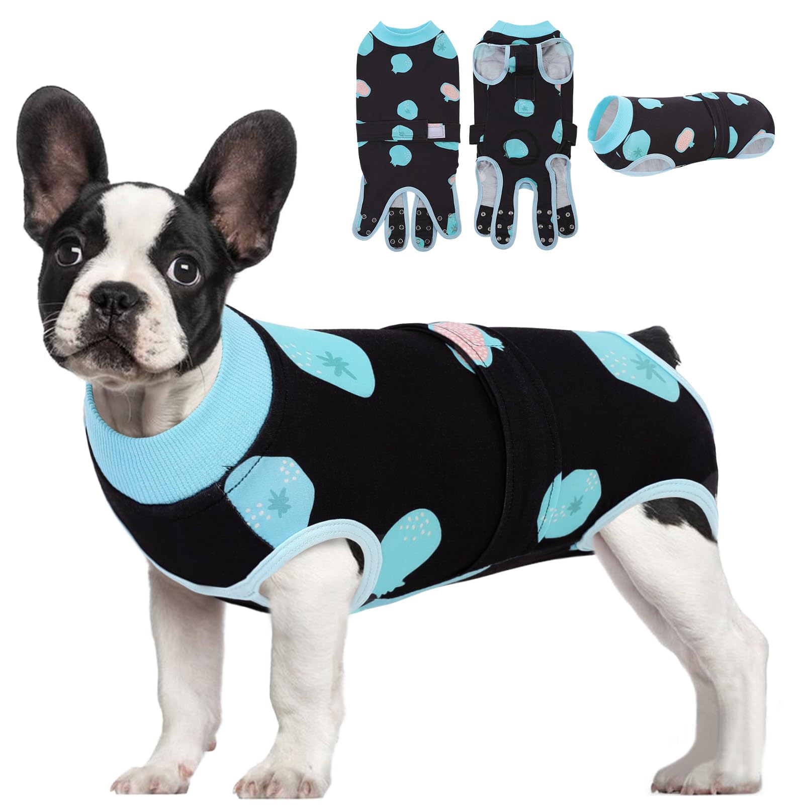 AOFITEE Dog Recovery Suit, Soft Recovery Suit for Female Male Dogs, Anti-Licking Dog Onesie for Abdominal Wounds, Dog Surgery Recovery Suit After Spay Neuter, Substitute Cone & Collar Dog Bodysuit, M