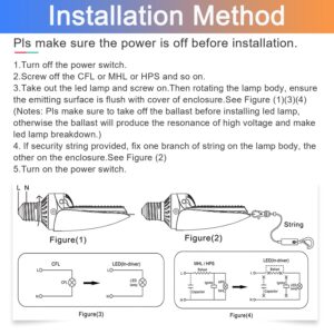 115W LED Shoebox Corn Retrofit Lamp, 16100LM 5000K LED Retrofit Corn Light Bulb Rotatable E39 Mogul Base, 180° LED Paddle Bulb (500W MH Equiv.) for Parking Lot Wall Pack Flood Lighting Fixture (4)