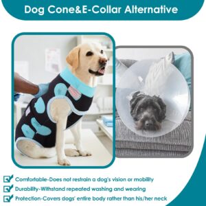 AOFITEE Dog Recovery Suit, Soft Recovery Suit for Female Male Dogs, Anti-Licking Dog Onesie for Abdominal Wounds, Dog Surgery Recovery Suit After Spay Neuter, Substitute Cone & Collar Dog Bodysuit, M