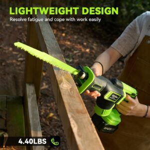 Reciprocating Saw Cordless, 3000 RPM Brushless Power Reciprocating Saw With 21V 2 x 4.0Ah Battery, 28mm Reciprocating Stroke, 8 Saw Tool-Free Blade Change for Wood Metal PVC Cutting