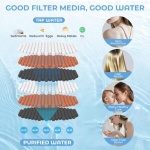 Filtered Shower Head With Handheld, 5 Spray Mode With Filters High Pressure Water Flow Showerhead, Water Softener Filters Beads For Hard Water Remove Chlorine Reduces Dry Itchy Skin-Black.