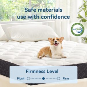 TERISTE 5 Inch King Mattress Breathable Gel-Memory Foam Plus Pillowtop Mattress, Cool and Skin-Friendly, Fiberglass Free, Mattress in a Box, CertiPUR-US® Certified, Safe and Worry-Free