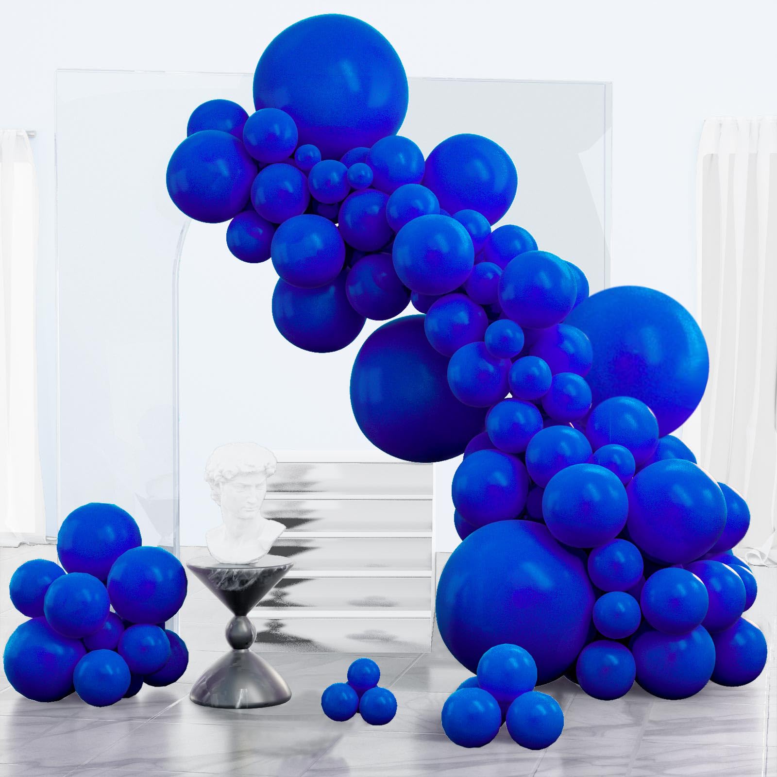 PartyWoo Royal Blue Balloons 152 pcs Blue Balloons Different Sizes Pack of 18 12 10 5 Inch Dark Blue Balloon Arch Kit Balloon Garland for Birthday Graduation Baby Shower Party Decorations Blue-Y59