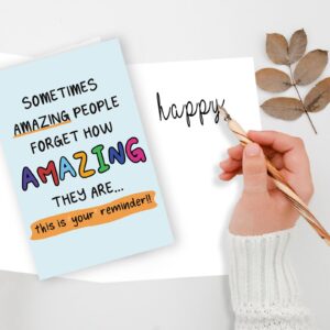 Ziwenhu Funny Amazing People Remind Card, Thank You Card for Teacher Doctor Nurse, Appreciate Card for Coworker, Proud of You Card for Him Her,Congrats Card for Friend