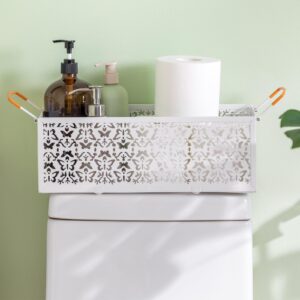 OhuaCason Toilet Paper Holder for Small Bathroom Storage: Toilet Paper Storage Basket for Small Spaces Apartment - White