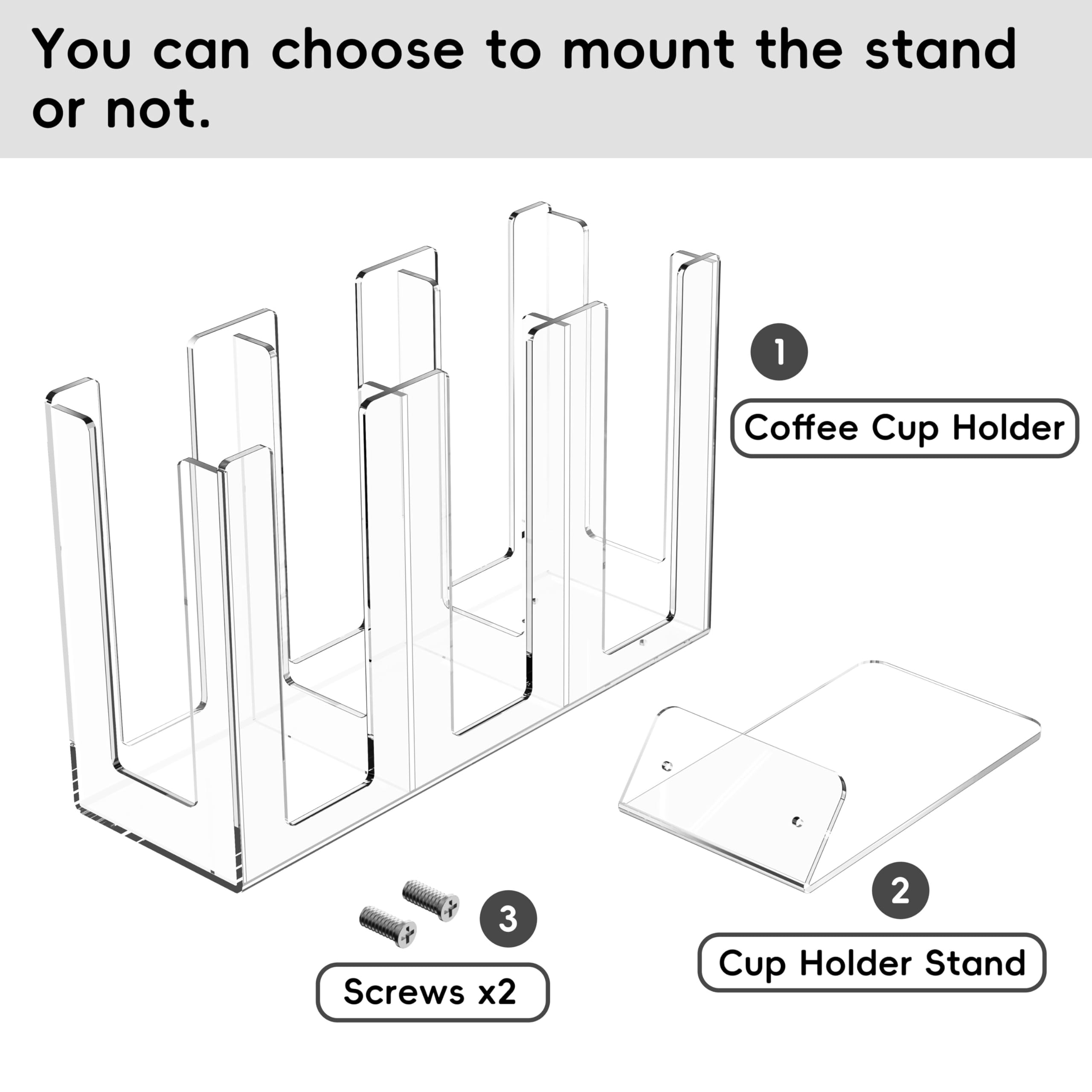 Lumanman Acrylic Coffee Cup Holder, Coffee Station Organizer for Disposable Cup and Lid, Clear Coffee Bar Accessories