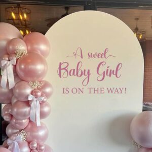 CIEQR Sweet Baby Girl Sign Decal for Baby Shower Decorations - Gender Reveal Sign Decal, Baby Shower Party Decal Sign for Party, Balloon Arch, Backdrop, Room...