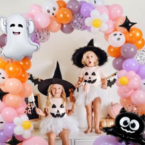 Halloween 1st Birthday Party Decorations for Girl, Halloween Balloon Arch Garland with Bat Cute Halloween Foil Balloons for Halloween Birthday Decorations Halloween Baby Shower Party Supplies