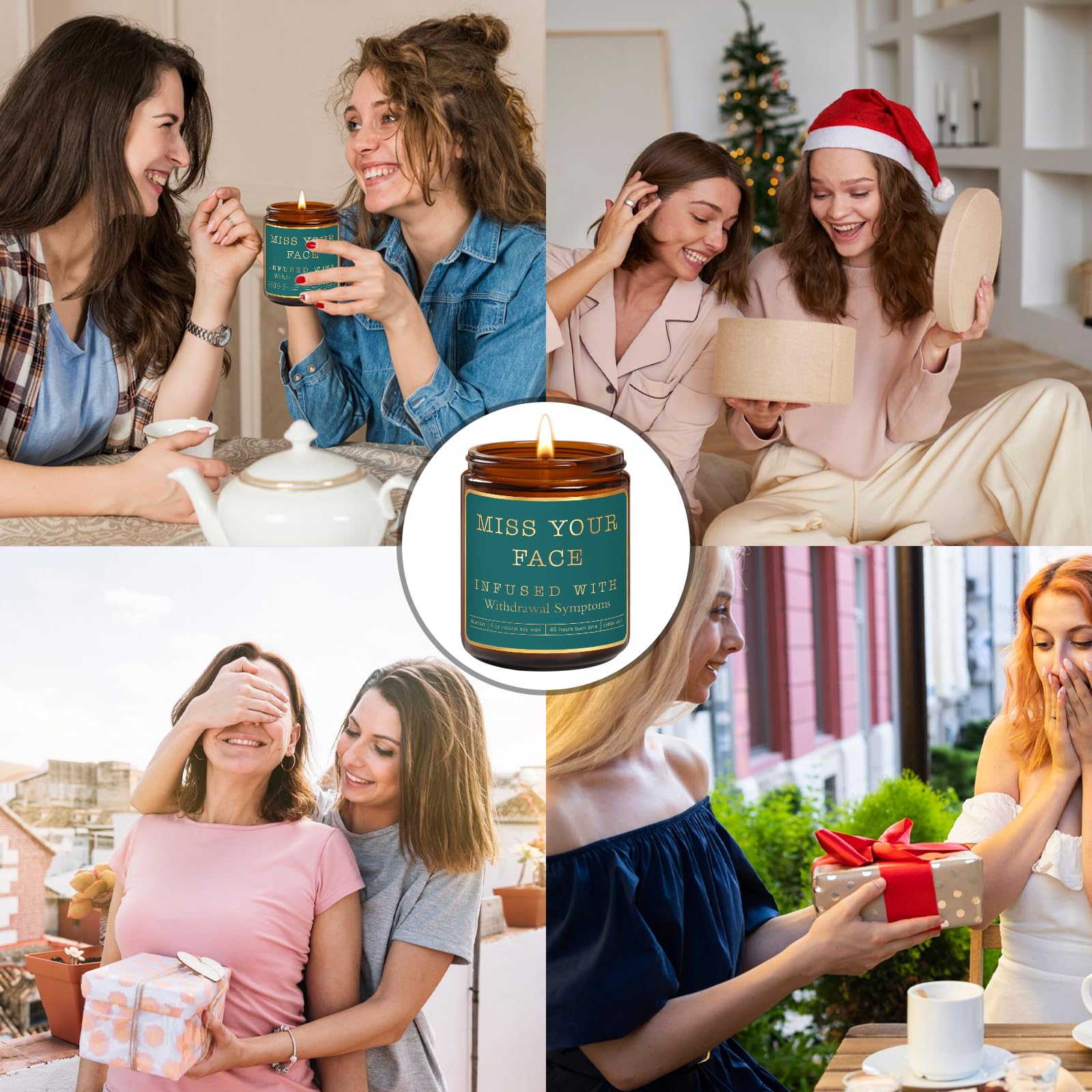 Friend Gifts for Women,Best Friendship Gifts for Female BFF,Bestie Birthday Gifts,Big Sister Gifts from Little Sister with Candle