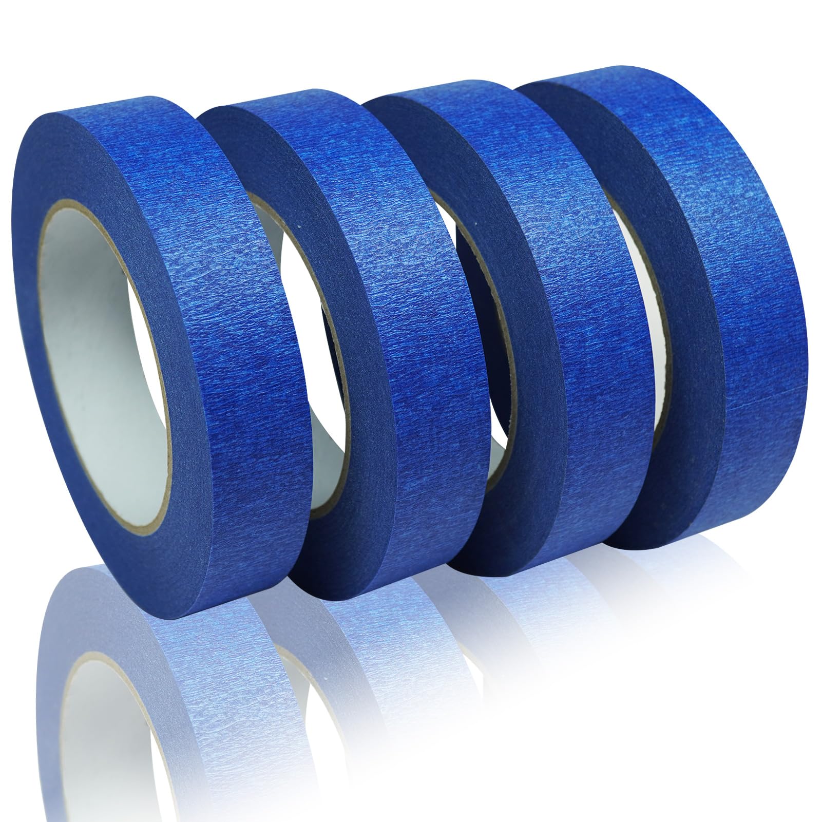 TOTDTDA Painters Tape 1 Inch Wide, 4-Pack Blue Tape for General Purpose Use, 1 Inch X 55 Yards X 4 Rolls, 220 Yards in Total