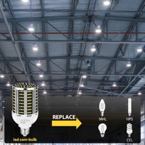 80W 2 pack LED Corn Light Bulb(800W Equivalent ),Commercial Grade DayLight 5000K E26/E39 10500LM Medium Mogul Base LED Lamp,Large Area Lights For Outdoor Indoor Garage Warehouse Factory Bay Light