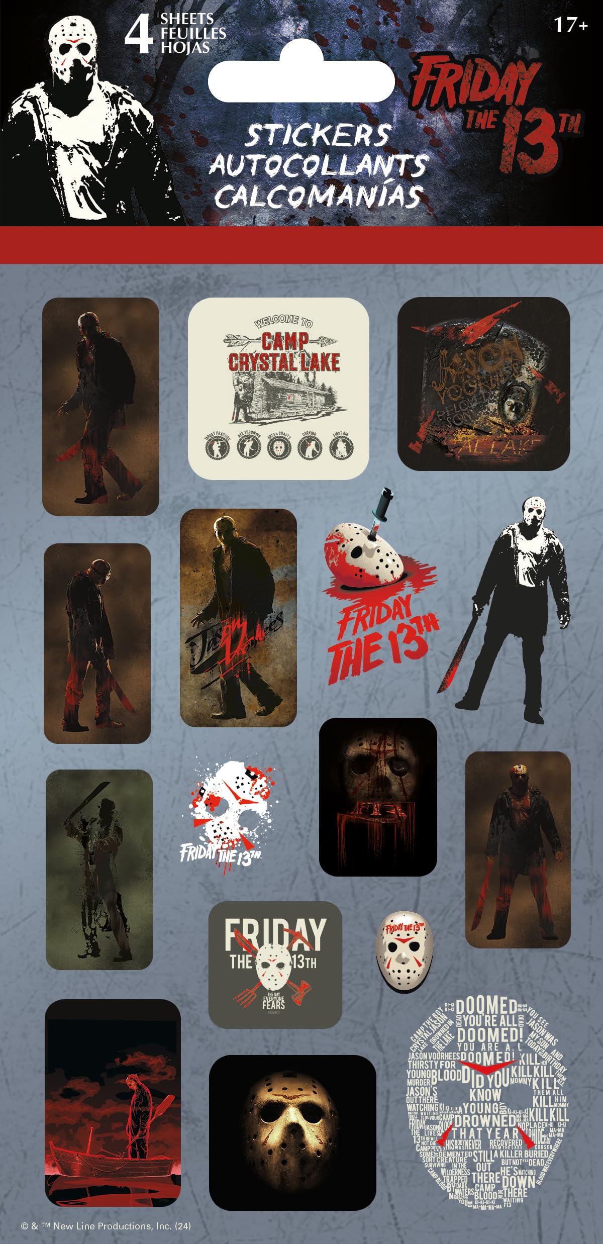 Friday The 13th - Standard 4 Sheet Stickers Standard Stickers - 4 Sheet