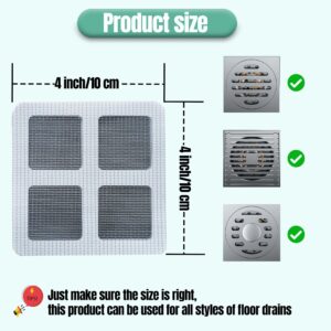 10 Pack Shower Drain Hair Catcher Shower Drain Cover,4"X4" Disposable Hair Drain Mesh Stickers,Bathtub Hair Catcher for Drain,Shower Floor Drain Cover Square,Bathroom,Laundry, Bathtub (10PCS)