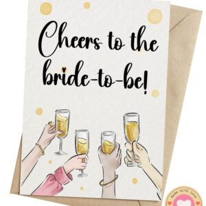 TRIDECOR Bridal Shower Card For Bride To Be, Wedding Card, Engagement Card, Bridesmaid Card - Folded 5"x7" with Envelope, Sticker to Seal - Card for Her, Women, Girlfriend, Bestfriend