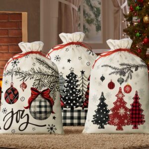 horaldaily 3pcs christmas gift bag christmas sacks for presents 16x20 inch,christmas tree ball ornaments stocking storage sack present xmas gift bags party favors bags