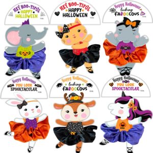 halloween party favors for girls dance 18pack with scrunchies, halloween girly ballerina goodie bag stuffers, halloween non candy treats, halloween ballet class gifts school handouts stuff treat bags